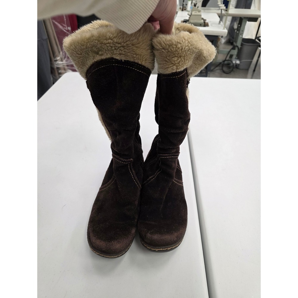 Bear Traps Brown Suede Fur Trim Winter Boots Women Size 9.5 Casual Warm Cozy - Picture 5 of 7